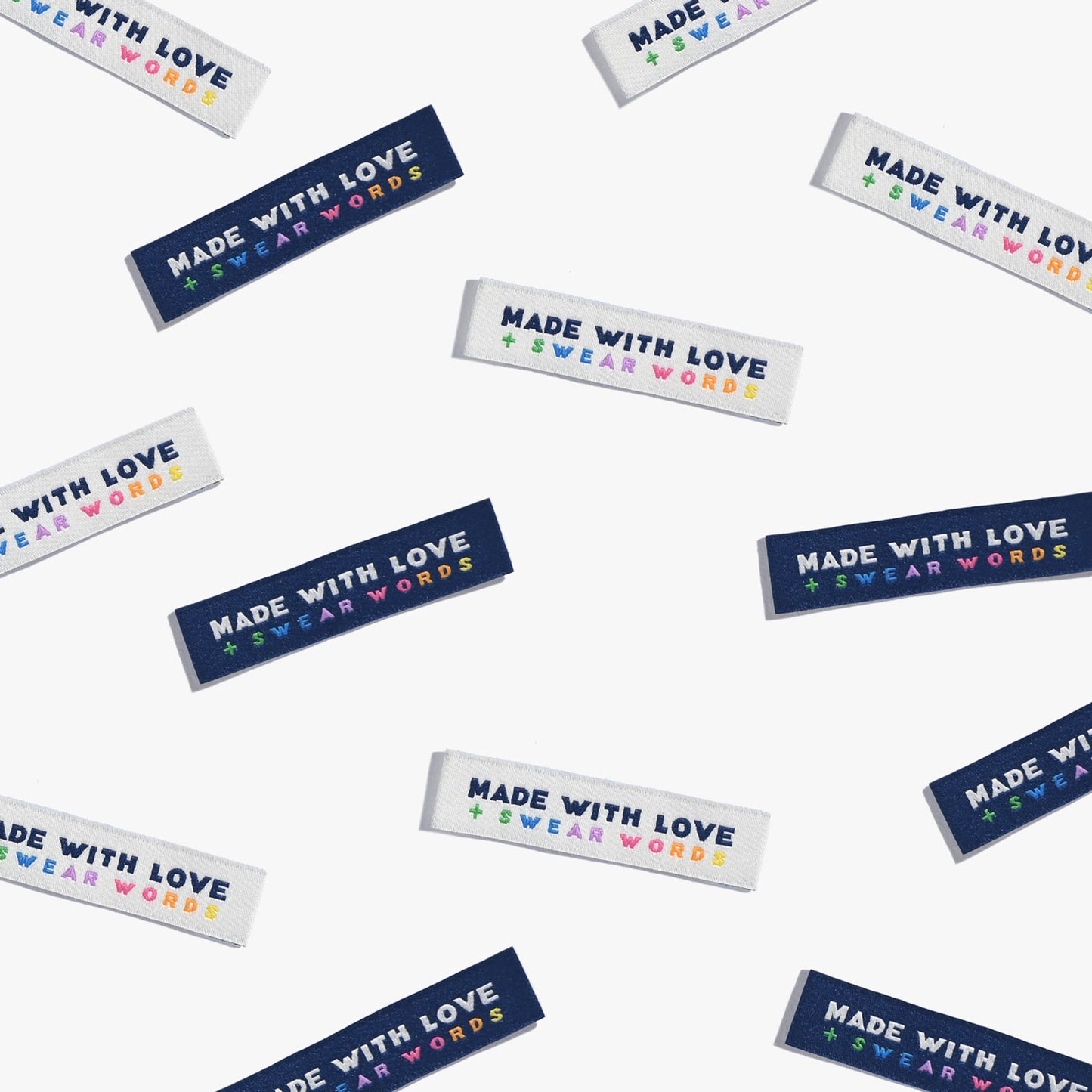 Kylie and the Machine - Woven labels - "Made With Love and Swear Words"