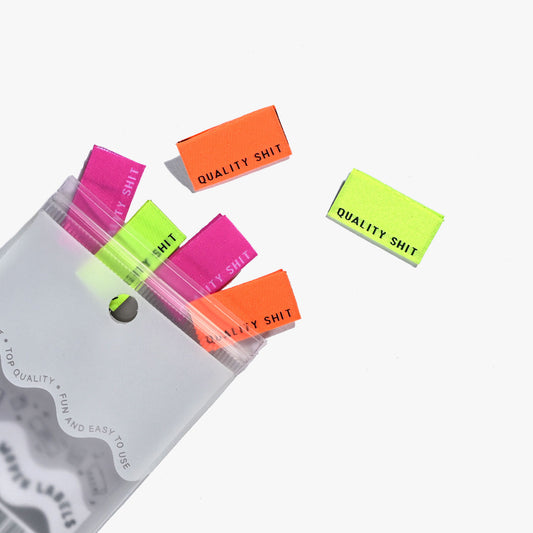 Kylie and the Machine - Woven Labels - "Quality Sh*t" (Fluoro)