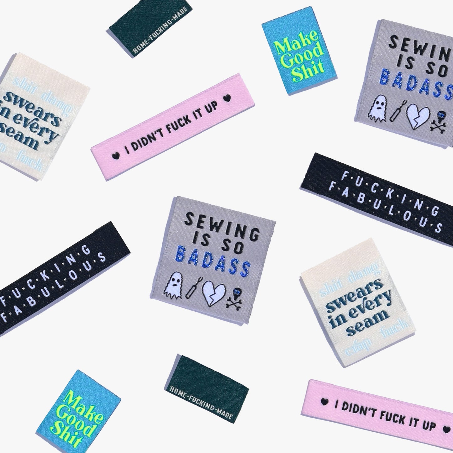 Kylie and the Machine - Woven labels - The Sweary Sewist #3 Multipack