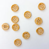 Sewing Gem - 4 Hole, Resin Wooden Coloured Buttons - 12.5mm, 15mm 20mm