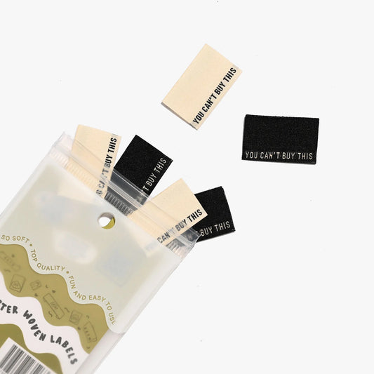 Kylie and the Machine - Woven Labels - "You Can't Buy This" (Black/Cream)