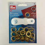 Prym  - Eyelets with Washers - Gold Brass - 4 Sizes