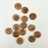 Sewing Gem - 4 Hole, Wooden Chamfered Buckle Buttons - Multiple Sizes