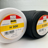 Vilene - Fusible Lightweight Nonwoven Interfacing - H200 - Black or White - price per 50cm