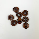 Sewing Gem - 4 Hole Wooden Buttons With Stitch Edge - 15mm - Two Colours