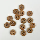 Sewing Gem - 4 Hole, Wooden Chamfered Buckle Buttons - Multiple Sizes