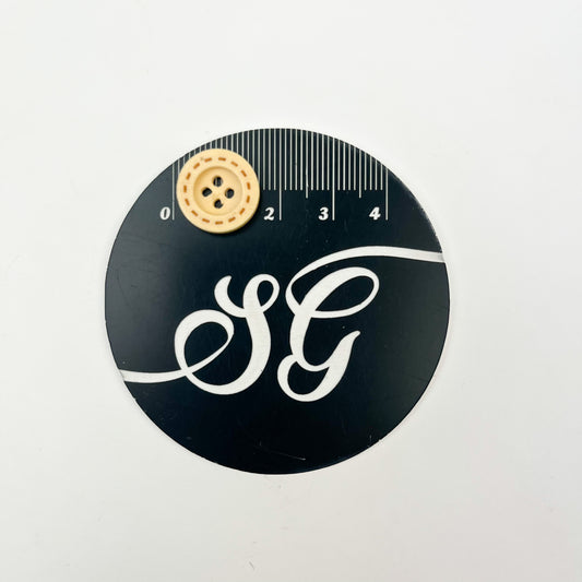 Sewing Gem - 4 Hole Wooden Buttons With Stitch Edge - 15mm - Two Colours