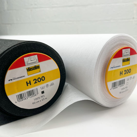 Vilene - Fusible Lightweight Nonwoven Interfacing - H200 - Black or White