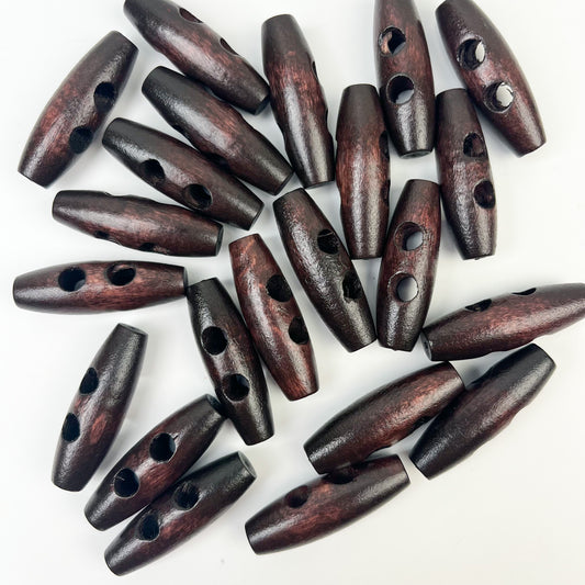Sewing Gem - Wooden Toggles - 2 Sizes/Colours