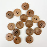 Sewing Gem - 4 Hole, Wooden Chamfered Buckle Buttons - Multiple Sizes