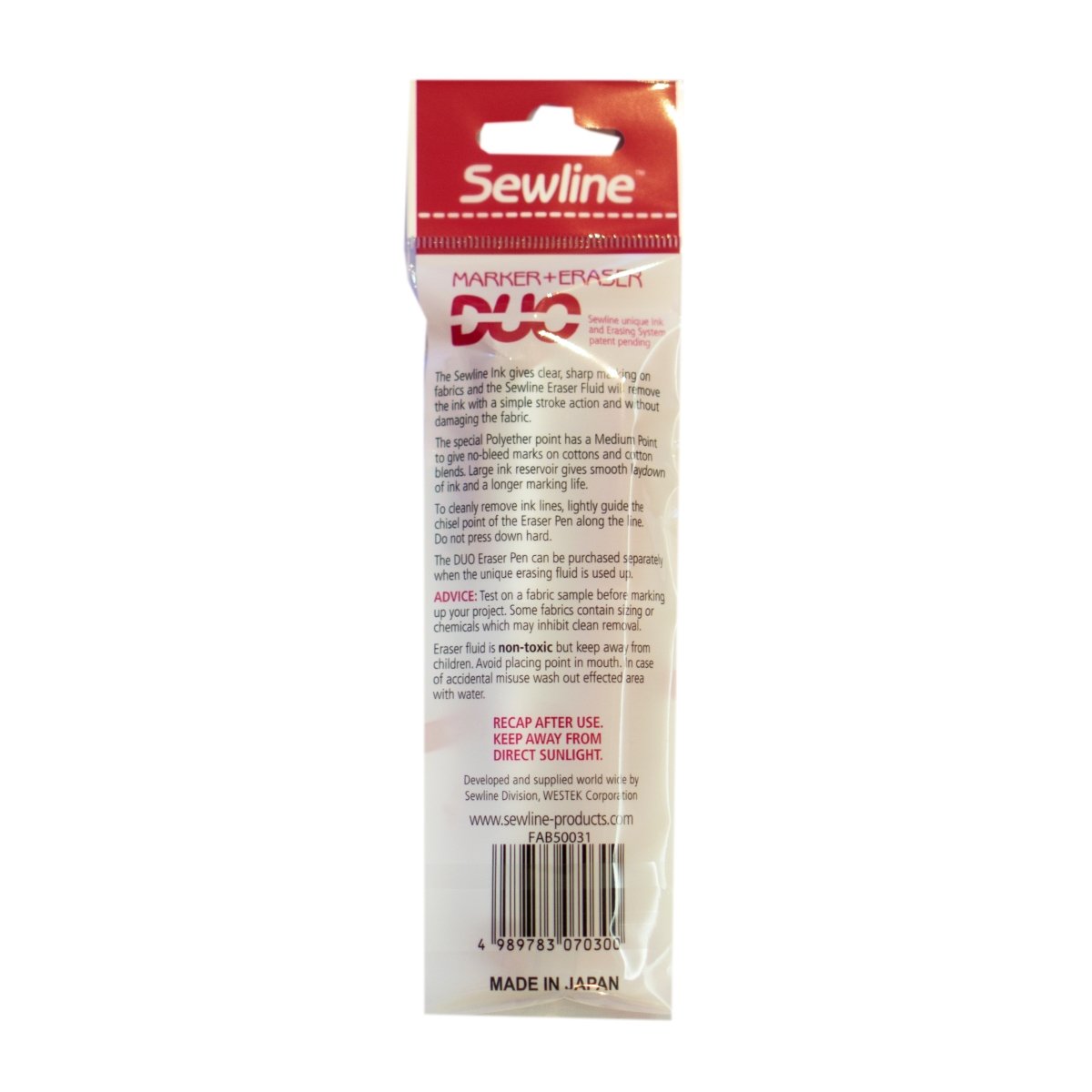 Sewline Duo Medium Point Fabric Marker + Eraser