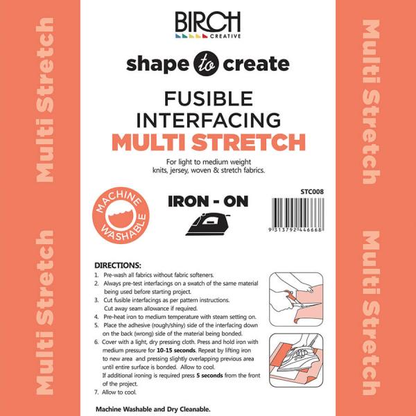 Birch Shape to Create - Multi Stretch Soft Interfacing - White