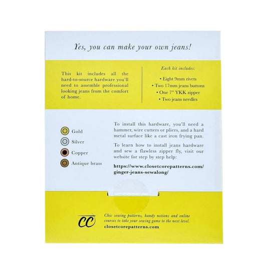 Closet Core - Zipper Fly Jeans Making Hardware Kit