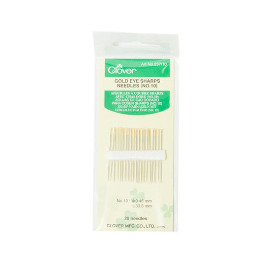 Clover - Gold Eye Sharps Needles - Size 10 - All Products