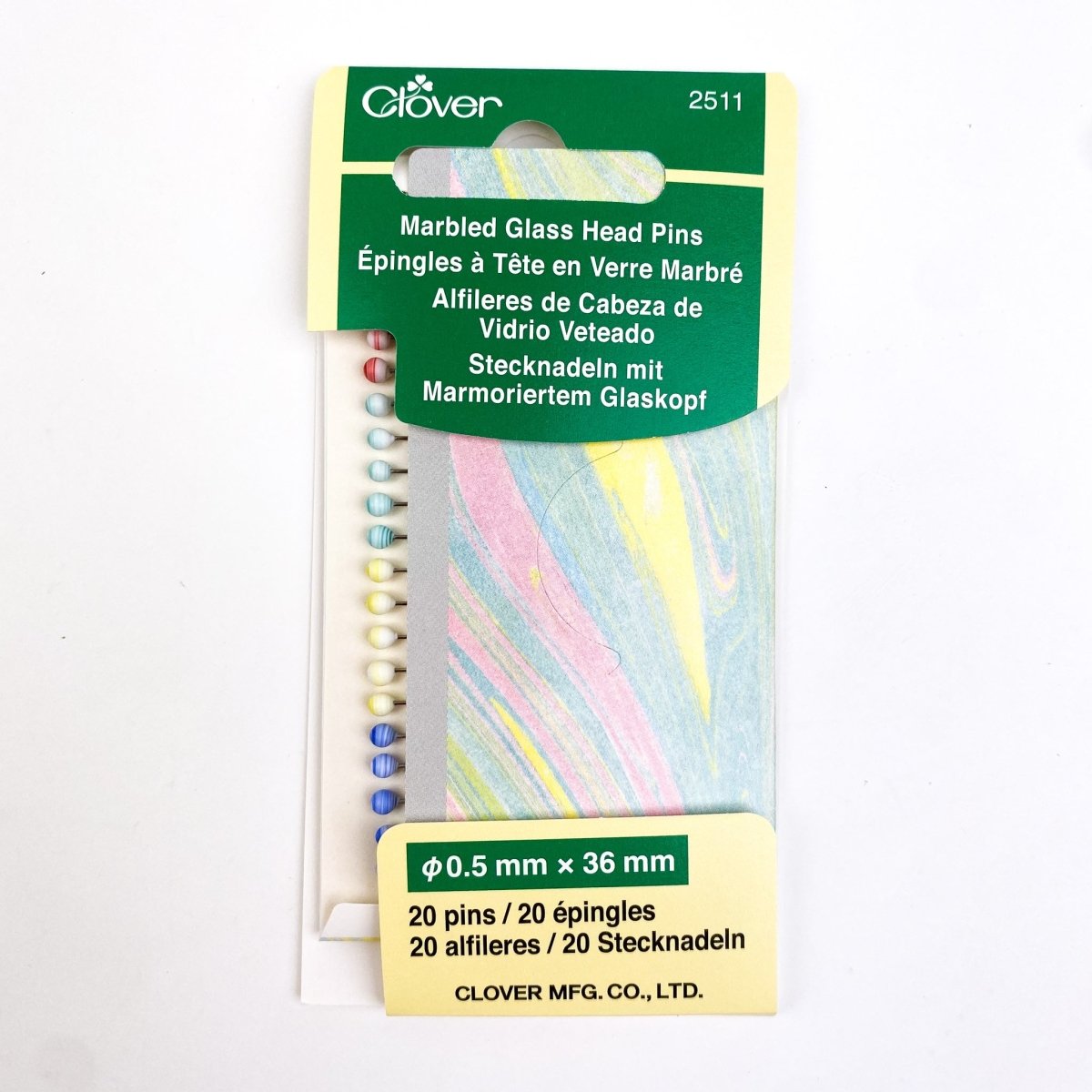 Clover - Marbled Glass Head Pins