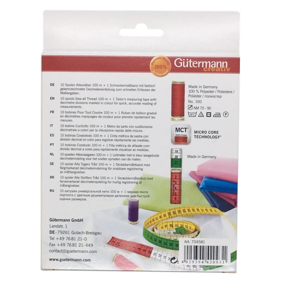 Gutermann Creativ Thread Pack - With Bonus Measuring Tape