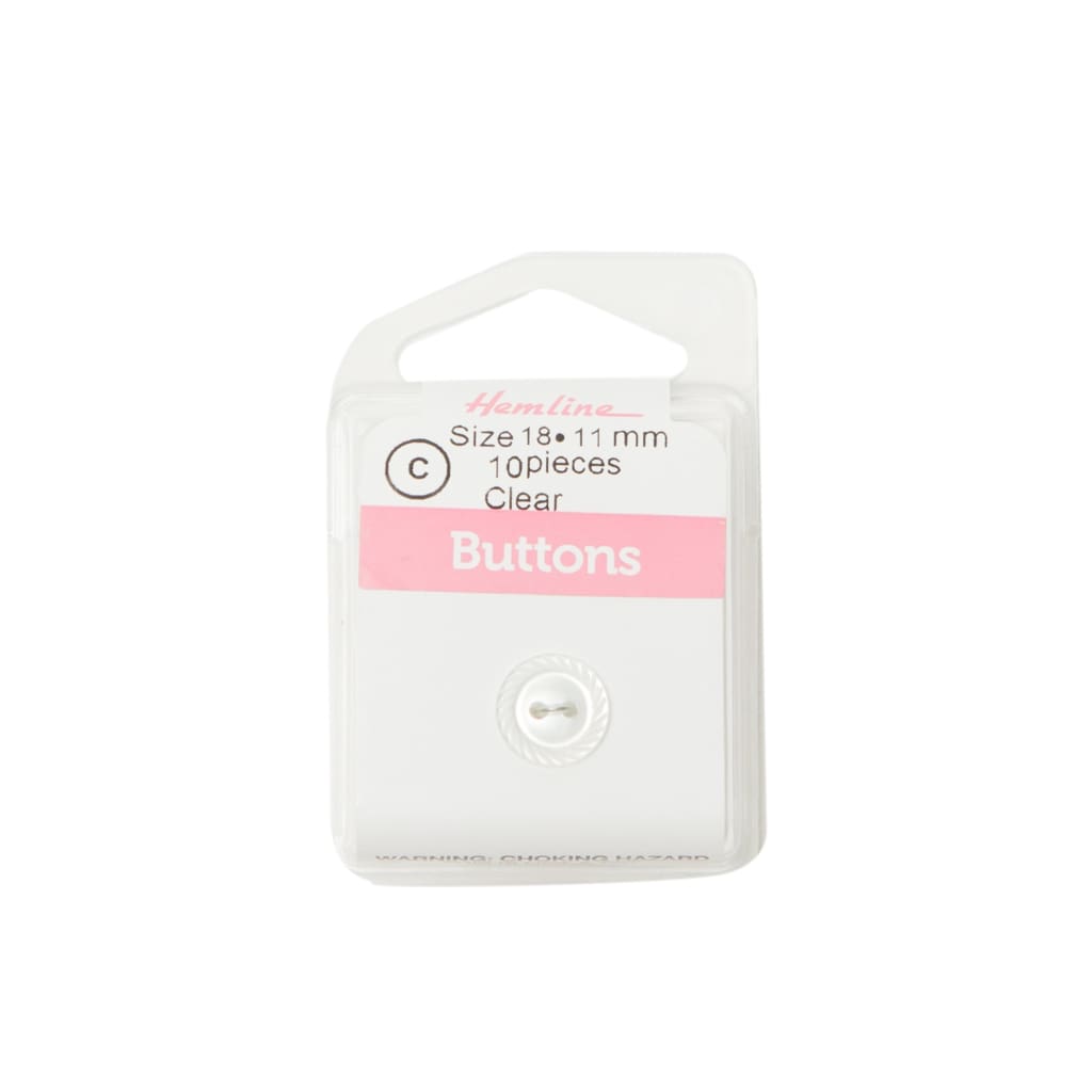 Hemline - Clear Buttons - 11Mm - All Products