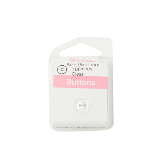 Hemline - Clear Buttons - 11Mm - All Products