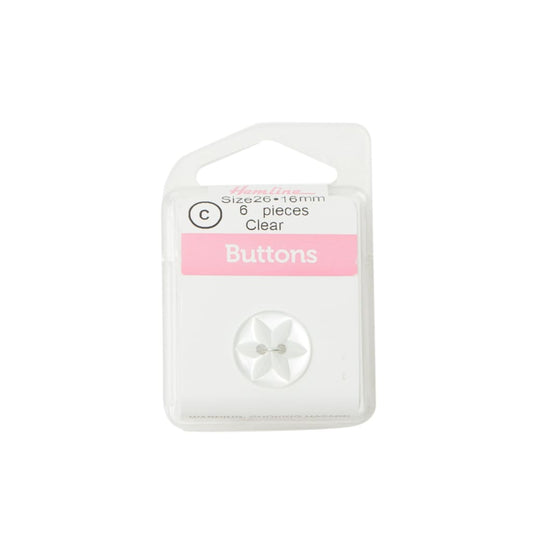 Hemline - Clear Buttons - 16Mm - All Products