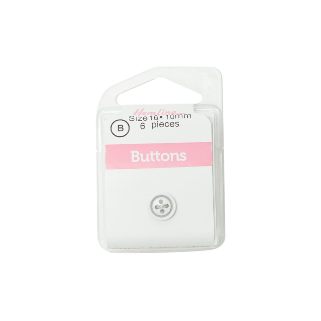 Hemline - White Buttons - 10Mm - All Products