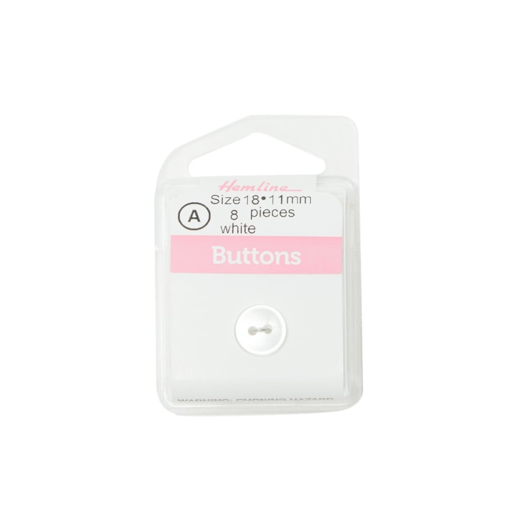 Hemline - White Buttons - 11Mm - All Products