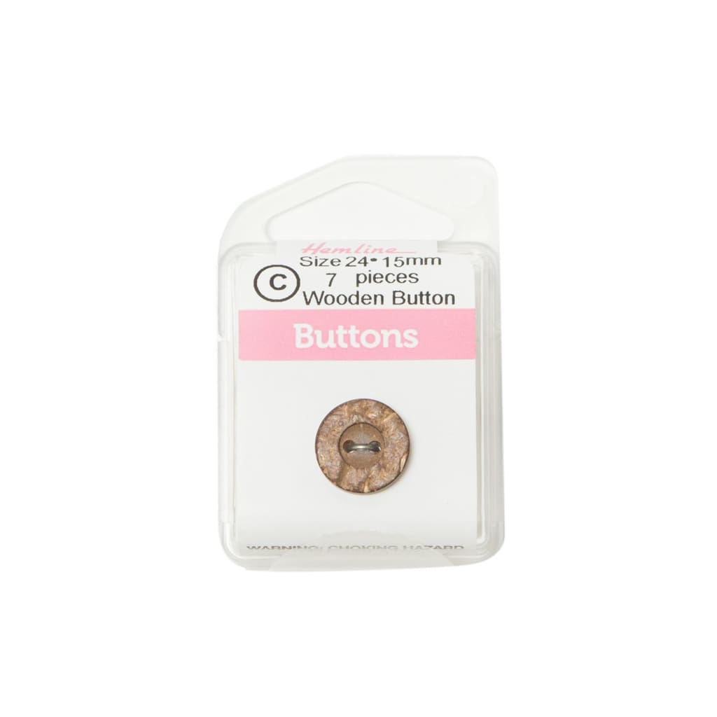 Hemline - Wooden Buttons - 15Mm - All Products