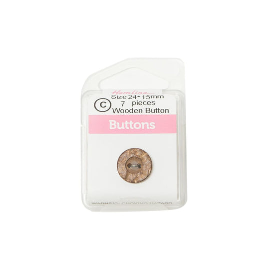 Hemline - Wooden Buttons - 15Mm - All Products