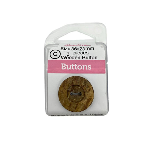 Hemline - Wooden Buttons - 23mm