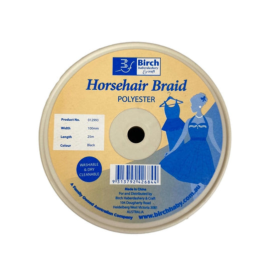 Horsehair Braid - Polyester - Black - Price Per Metre