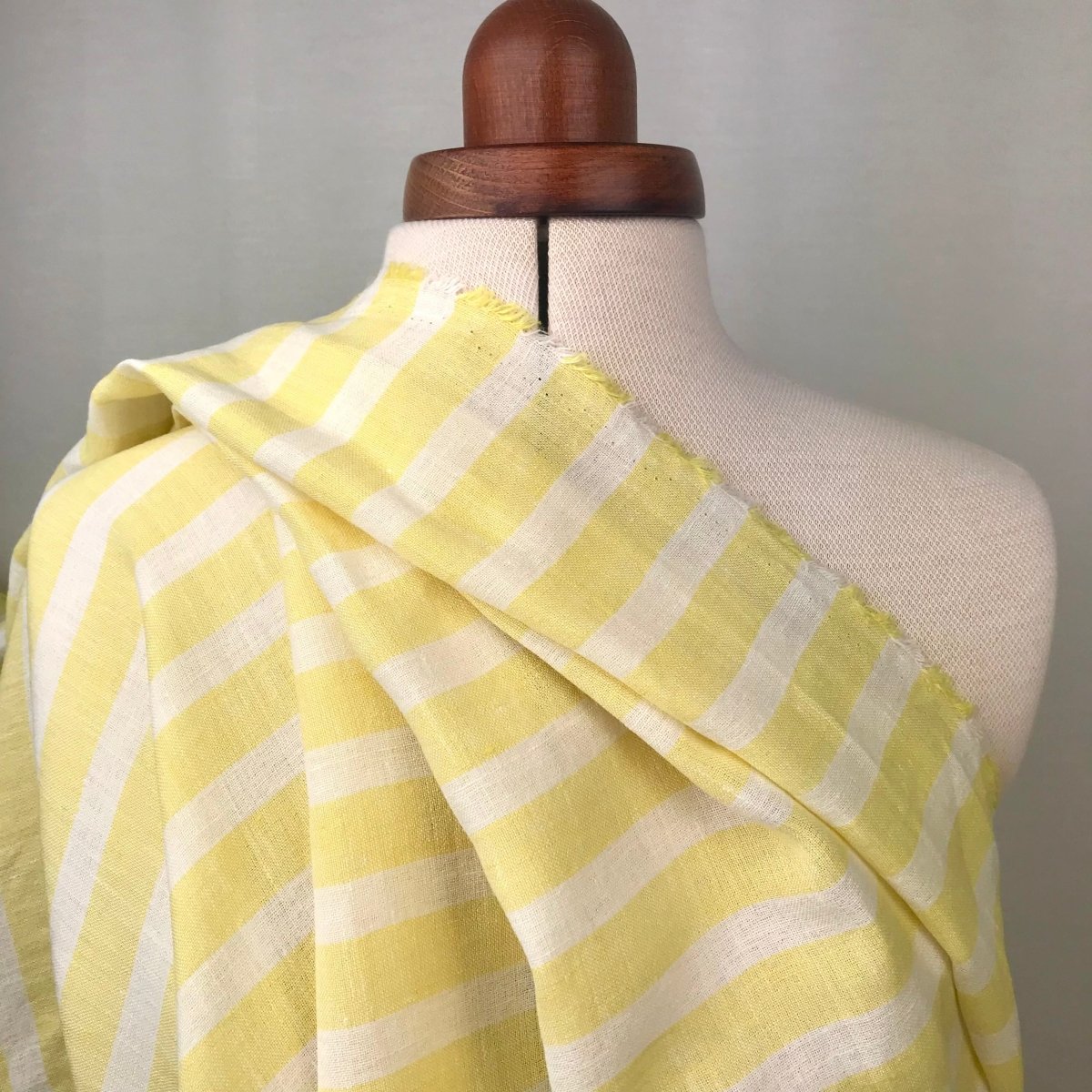Nagare - 94% Linen 6% Cotton - Yellow Stripe - Sewing Gem