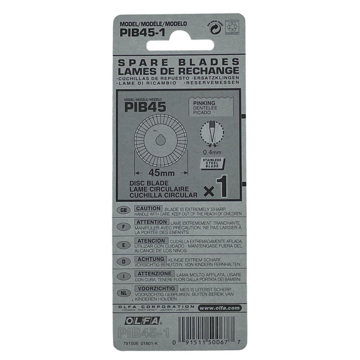 Olfa - Rotary Cutter Pinking Blade - 45 mm - Sewing Gem