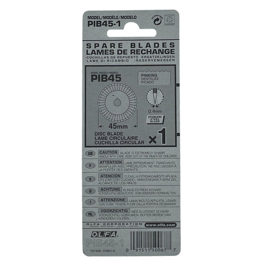 Olfa - Rotary Cutter Pinking Blade - 45 mm - Sewing Gem