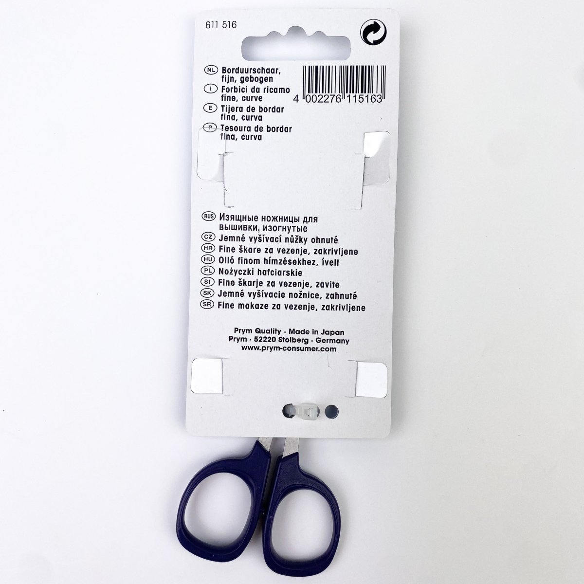 Prym 10cm Fine Bent Embroidery Scissors Sewing Gem