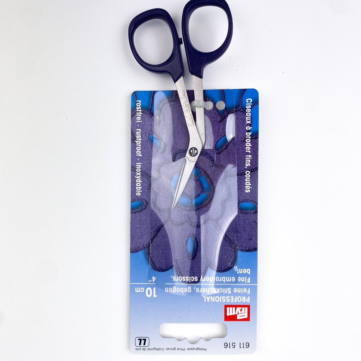 Prym 10cm Fine Bent Embroidery Scissors Sewing Gem