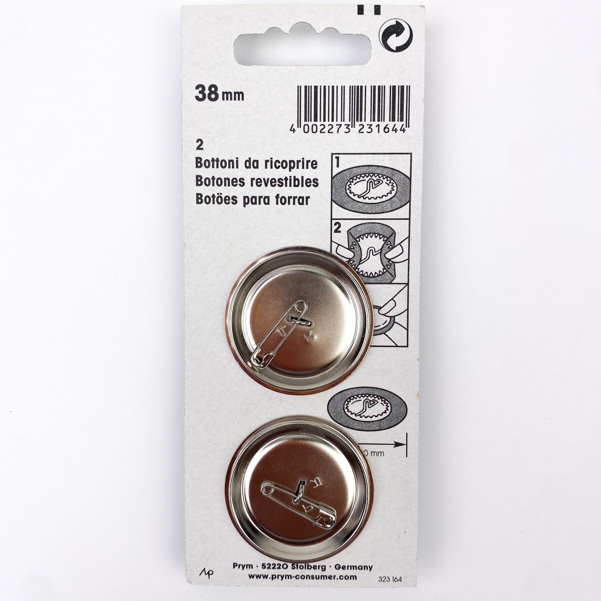 Prym - Cover Buttons - Silver - 4 sizes - Sewing Gem