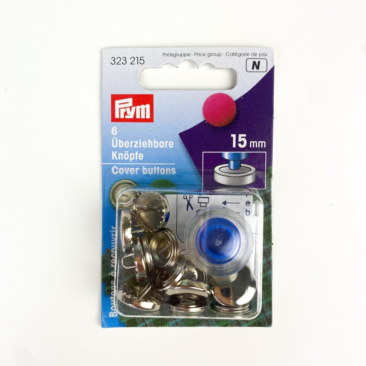 Prym - Cover Buttons - Silver - 4 sizes - Sewing Gem