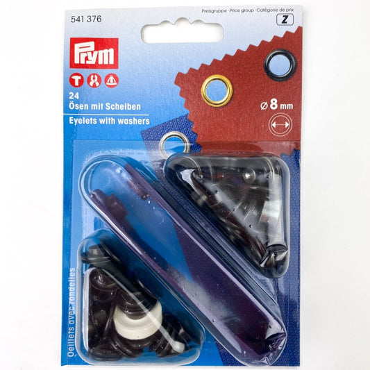 Prym - Eyelets with Washers - Black Brass - 3 sizes - Sewing Gem