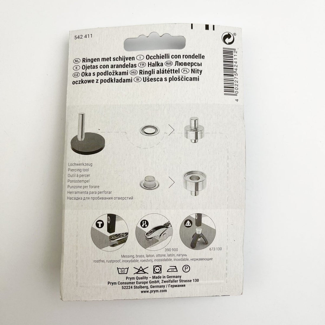 Prym Eyelets with Washers Gold Brass Sewing Gem