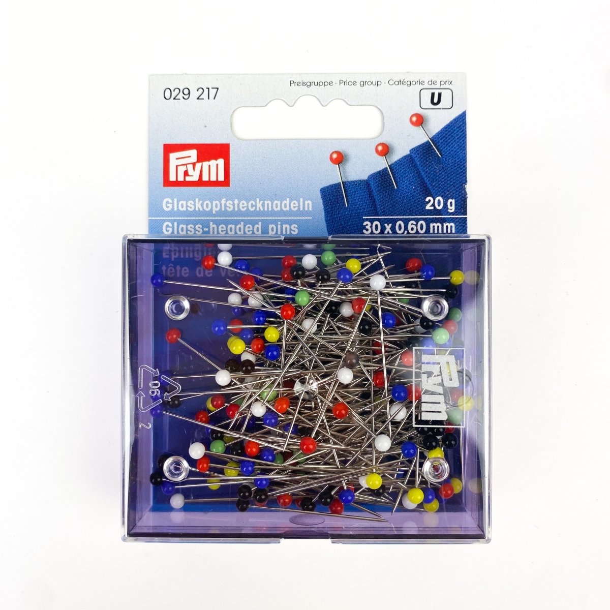 Prym - Glass Head Pins - Assorted Colours - Multiple Sizes - Sewing Gem