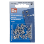 Prym - Hook and Eyes - Silver Brass - 3 sizes - Sewing Gem