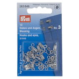 Prym - Hook and Eyes - Silver Brass - 3 sizes - Sewing Gem