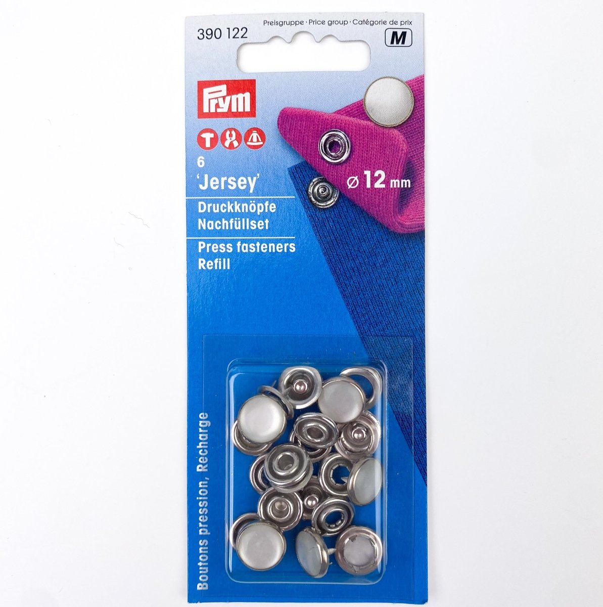 Prym - Jersey Fastener Refill Pack - Pearl Finish 12mm - Sewing Gem