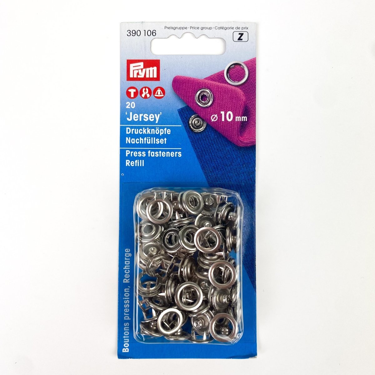 Prym - Jersey Fastener Refill Pack - Silver Finish 10mm - Sewing Gem