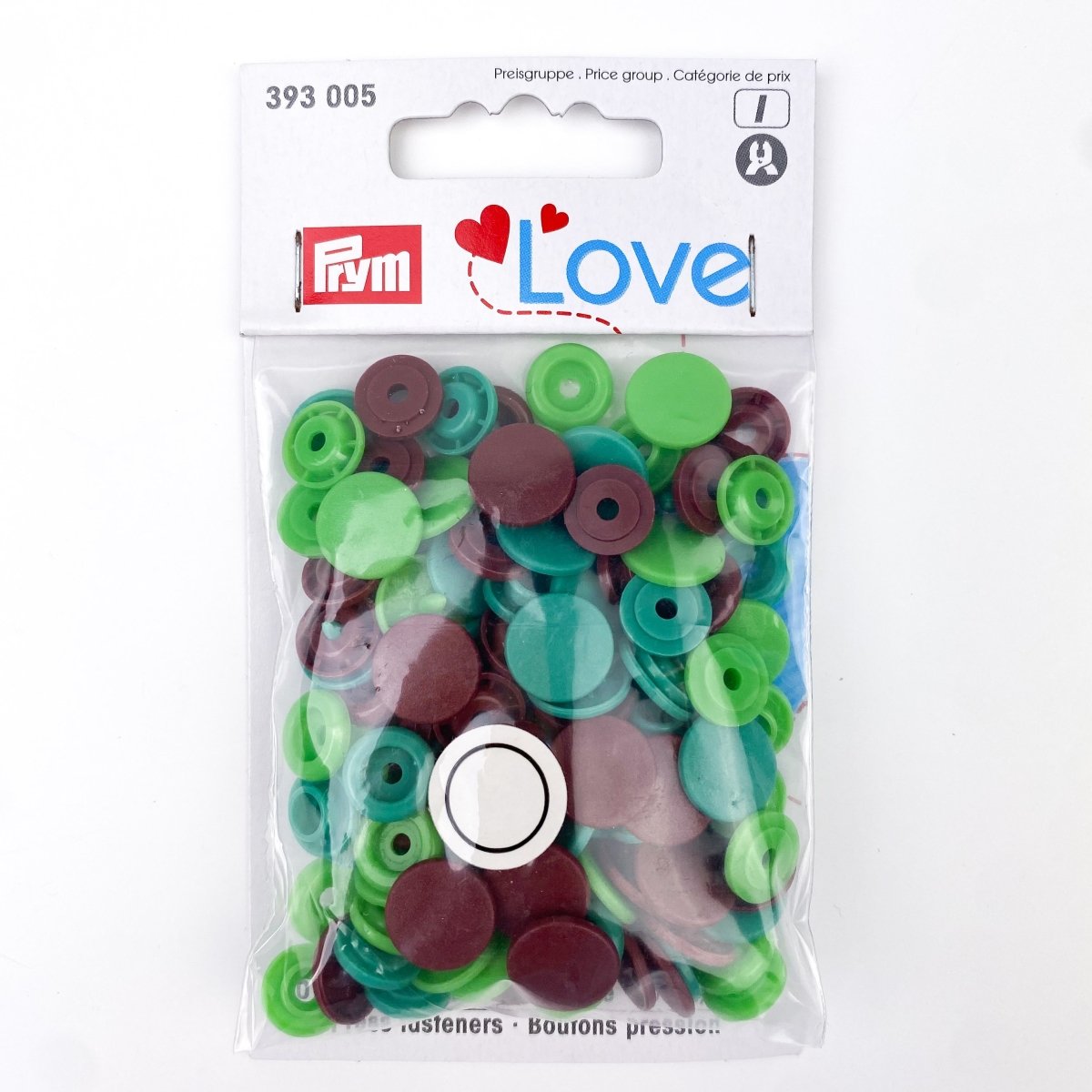 Prym Plastic Snaps Press Fasteners - Pack Of 30, Round Colored Snaps (Green & Brown), Size 15 (0.5 Inch)
