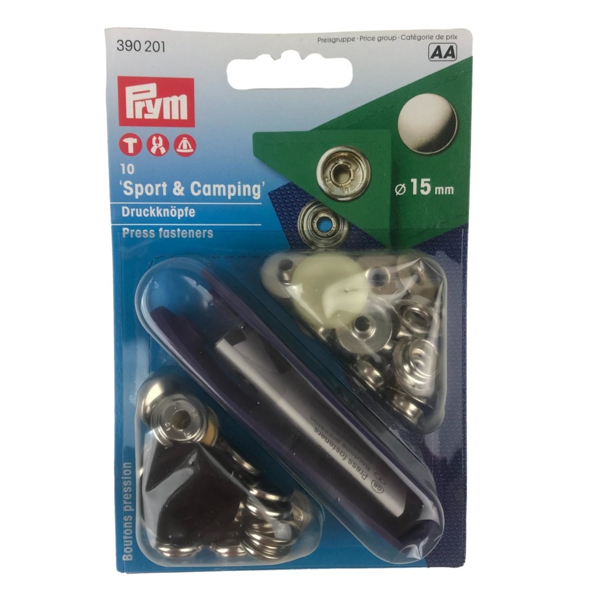 Prym - Non-Sew Fasteners/Snaps - Sport and Camping - Silver - Sewing Gem