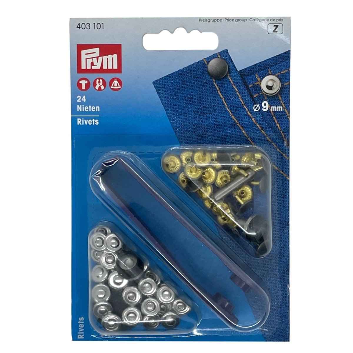 Gem Rivet Prym - Rivets - 9mm - Assorted Colours – Sewing Gem