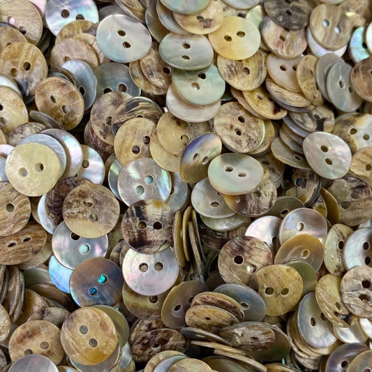 Sewing Gem - 2 Hole, Akoya Shell Buttons - 10mm - Assorted - Sewing Gem