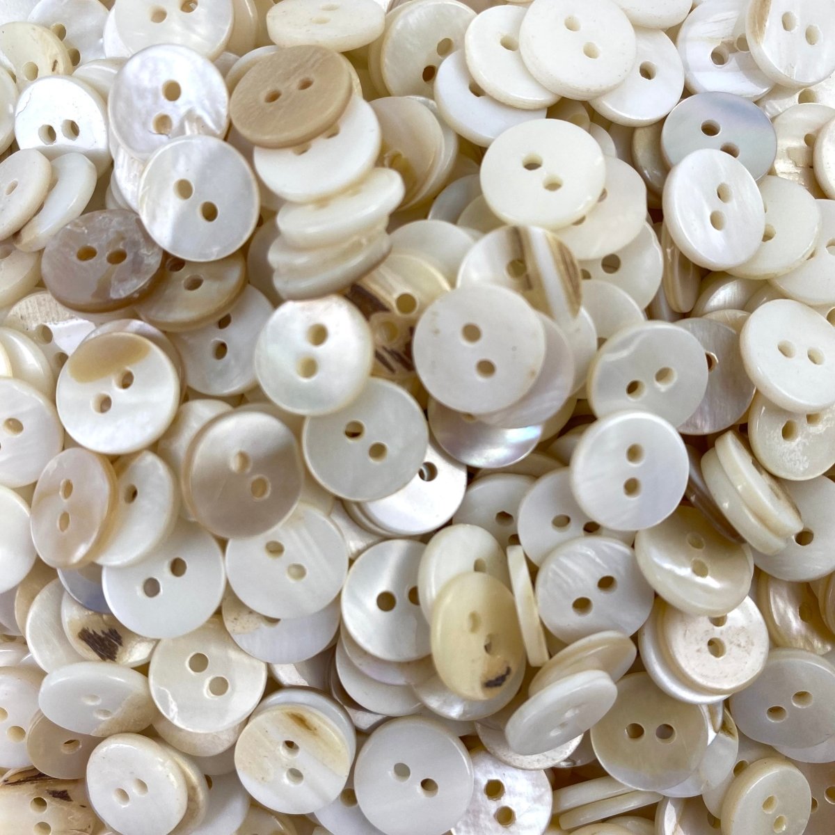 Sewing Gem - 2 Hole Assorted Shell Buttons - 10mm - Two Colours Available - Sewing Gem