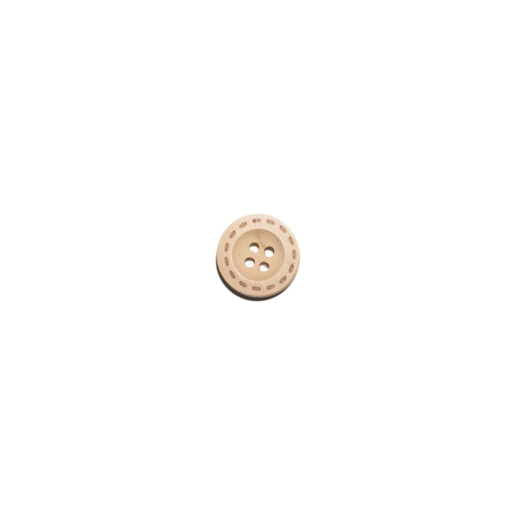 Sewing Gem - 4 Hole, Natural Wooden Button - 18mm - Sewing Gem