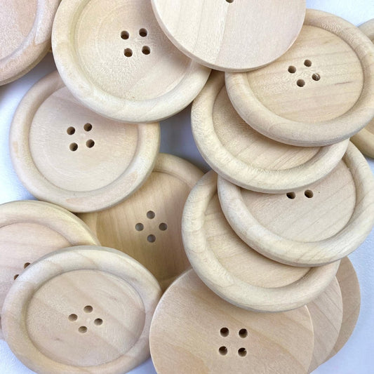 Sewing Gem - 4 Hole Natural Wooden Button - Papaya Whip colour - Multiple Sizes - Sewing Gem